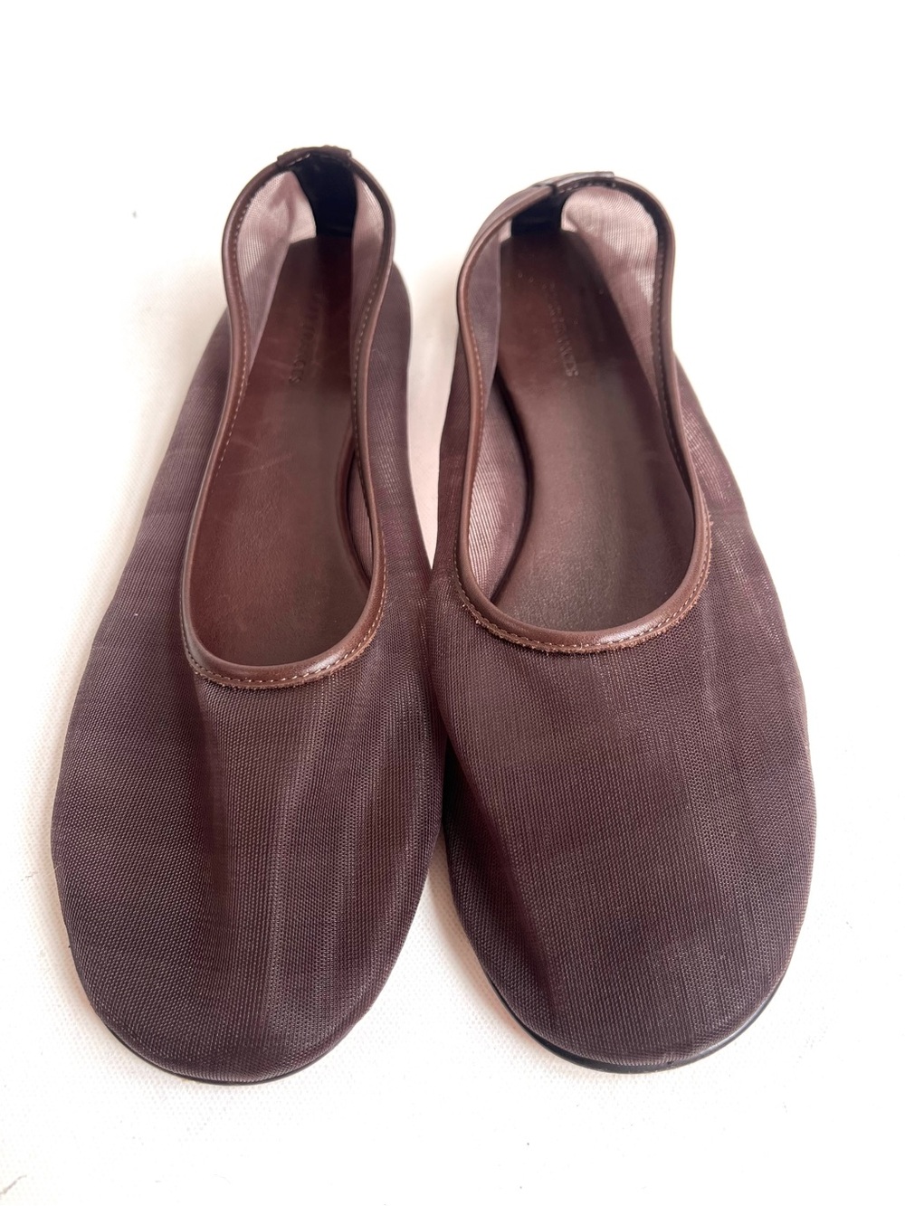 Dear Frances Coffee Brown Balla Mesh Ballet Flats